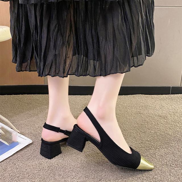 バックストラップ パンプス スクエアトゥ 送料無料 即日発送-6