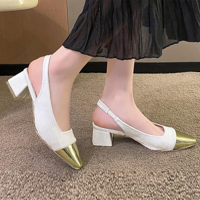 バックストラップ パンプス スクエアトゥ 送料無料 即日発送-8