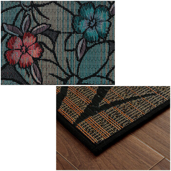 玄関マット 約35×120cm 和モダン おしゃれ クッション性 花柄 高級感アップ 天然素材 なでしこ 上がり框 送料無料-11