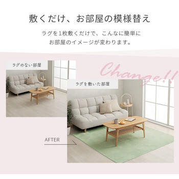 ラグ カーペット 約200×300cm 洗える 抗菌防臭 滑り止め付き 薄手 無地 ホットカーペット対応 ピオニー2 送料無料-11