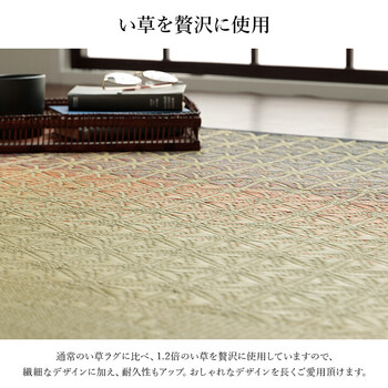 ラグ い草ラグ 約191×250cm 和モダン柄 インテリア 節電 夏用 涼しい おしゃれ 湿度調節 消臭効果 NS麻モダン 送料無料-2