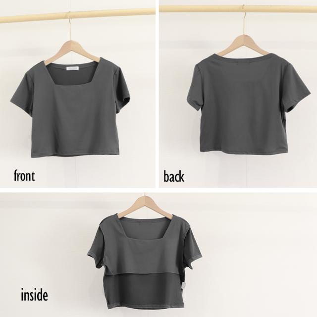 ショート丈Tシャツ レディース 半袖 送料無料 即日発送-2