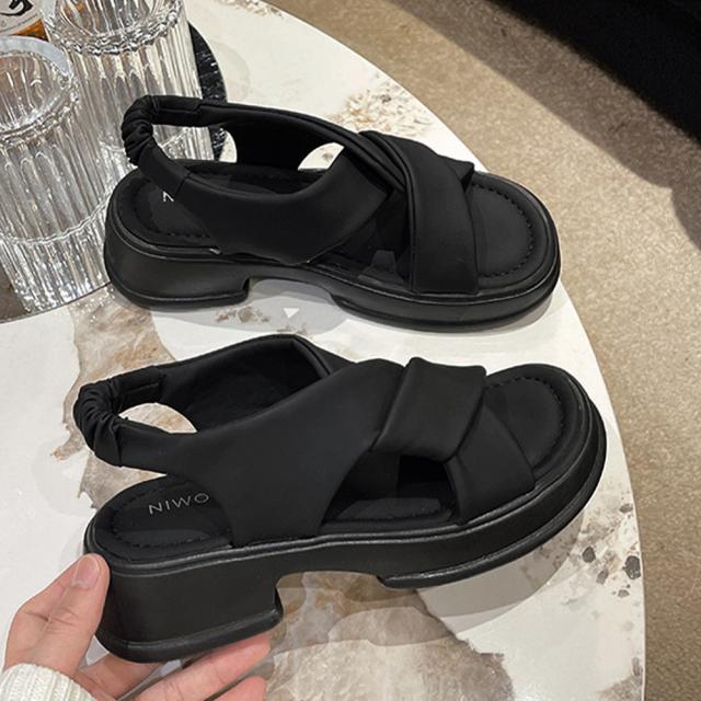 厚底サンダル クロスベルト 美脚 夏 送料無料 即日発送-7