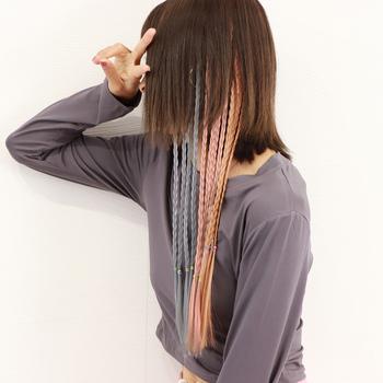 エクステ 三つ編み派手ワンタッチエクステ 送料無料 即日発送-5