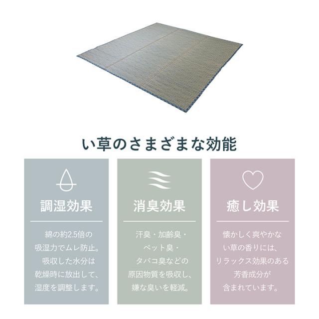 カーペット ラグ 約180×240cm い草 畳 自然素材 夏用 涼しい チェック柄 おしゃれ 滑り止め NCX リープ 送料無料-2