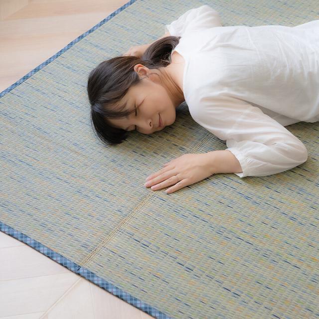 カーペット ラグ 約180×240cm い草 畳 自然素材 夏用 涼しい チェック柄 おしゃれ 滑り止め NCX リープ 送料無料-8