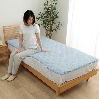 敷パッド 冷感 ブルー約140×200cm ダブル 可愛い 猫柄 ひんやり 節電 冷感寝具 夏用 涼しい 送料無料-9