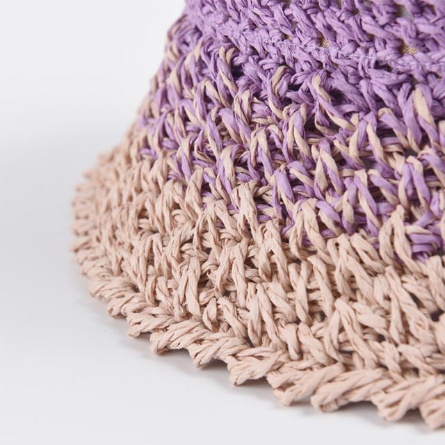 麦わら帽子 配色ストローハット 小顔 送料無料 即日発送-8