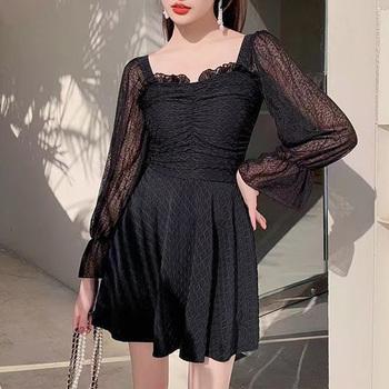 ワンピース水着 体型カバー ハイウエスト 送料無料 即日発送-4