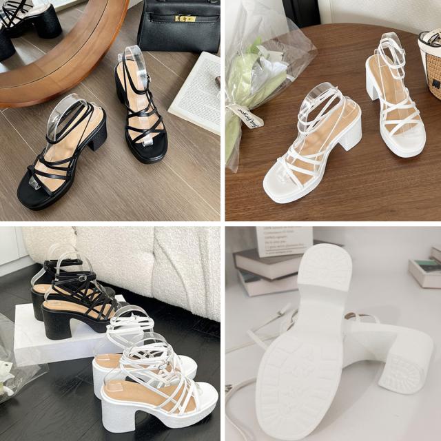 ハイヒール クロスストラップサンダル 送料無料 即日発送-2