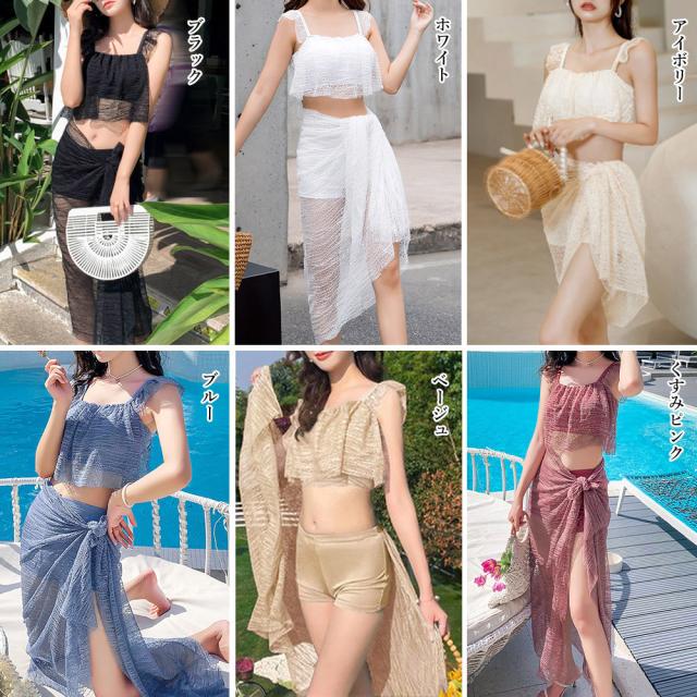 水着レディース 体型カバー水着３点セット 送料無料 即日発送-1