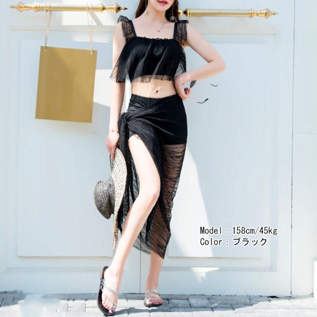 水着レディース 体型カバー水着３点セット 送料無料 即日発送-4