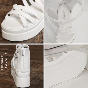 厚底サンダル クロスストラップサンダル夏 送料無料 即日発送-3