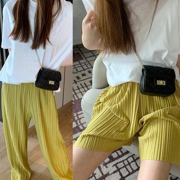 プリーツワイドパンツ2枚セット冷感タッチ 送料無料 即日発送-9