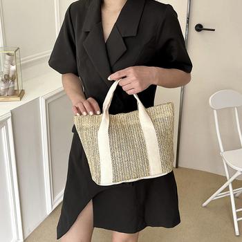 かごバッグ レディース大容量草編みバッグ 送料無料 即日発送-4