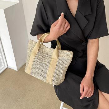 かごバッグ レディース大容量草編みバッグ 送料無料 即日発送-6