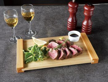 和食器 タモ＆桧プレート 中 日本製 送料無料-4