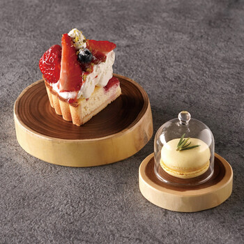 和食器 槐 えんじゅ 丸太皿 中 送料無料-2