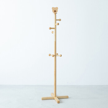 キッズハンガー くま コートハンガー 北欧風 収納 制服 キッズ 子供 木製 ナチュラル インテリア 送料無料-2