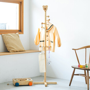 キッズハンガー くま コートハンガー 北欧風 収納 制服 キッズ 子供 木製 ナチュラル インテリア 送料無料-3