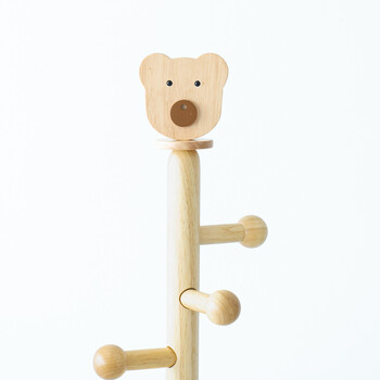 キッズハンガー くま コートハンガー 北欧風 収納 制服 キッズ 子供 木製 ナチュラル インテリア 送料無料-4