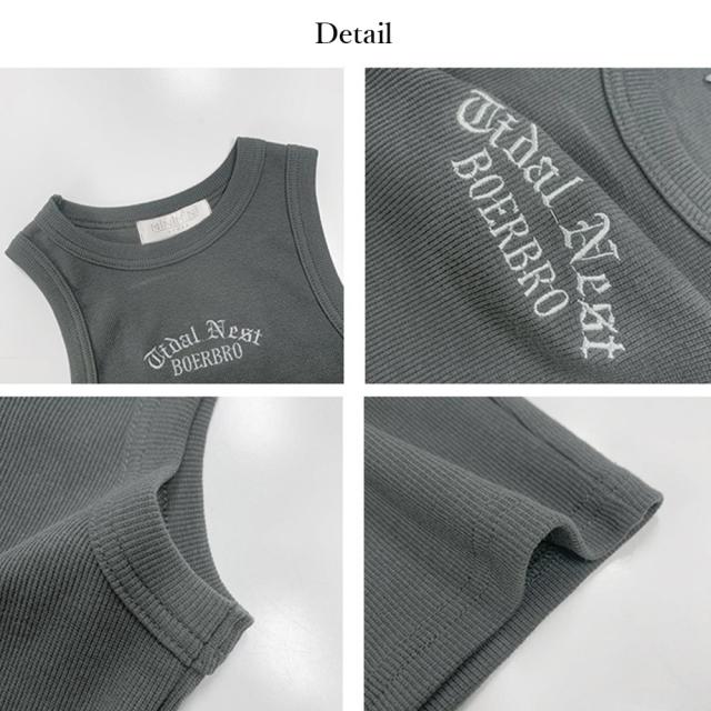 ショート丈 リブタンクトップ レディース 送料無料 即日発送-3