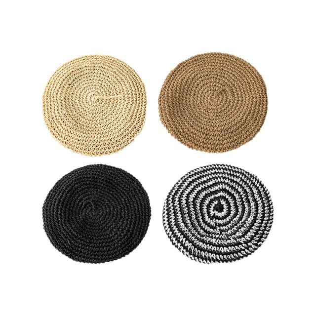 ベレー帽 麦わら帽子 レディース帽子 夏 送料無料 即日発送-7