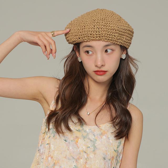 ベレー帽 麦わら帽子 レディース帽子 夏 送料無料 即日発送-8