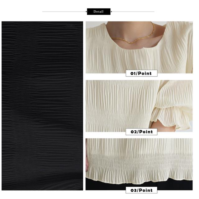 ブラウス レディース プリーツブラウス夏 送料無料 即日発送-3