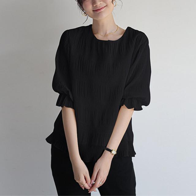 ブラウス レディース プリーツブラウス夏 送料無料 即日発送-4