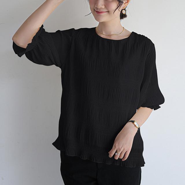 ブラウス レディース プリーツブラウス夏 送料無料 即日発送-5