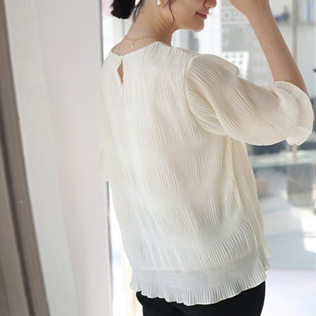 ブラウス レディース プリーツブラウス夏 送料無料 即日発送-8