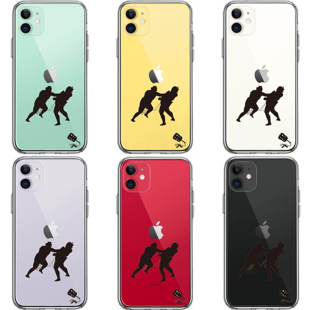 iPhone11 ケース クリア 相撲 おすもう 突き出し スマホケース 側面ソフト 背面ハード ハイブリッド  送料無料-1