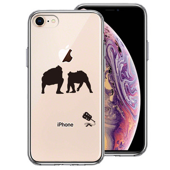 iPhone7 iPhone8 兼用 ケース クリア 相撲 おすもう 仕切り スマホケース 側面ソフト 背面ハード ハイブリッド 送料無料-0