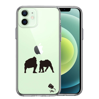 iPhone12mini ケース クリア 相撲 おすもう 仕切り スマホケース 側面ソフト 背面ハード ハイブリッド 送料無料-0