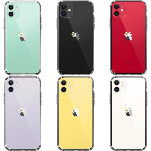 iPhone11 ケース クリア りんご に ハイビスカス スマホケース 側面ソフト 背面ハード ハイブリッド  送料無料-1
