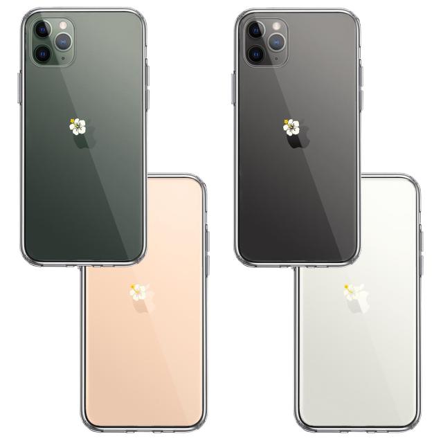 iPhone11pro ケース クリア りんご に ハイビスカス スマホケース 側面ソフト 背面ハード ハイブリッド  送料無料-1