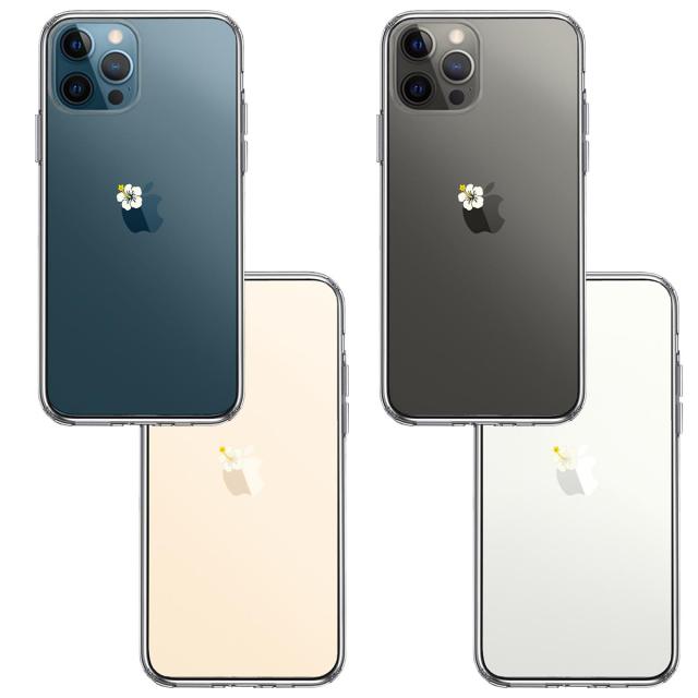 iPhone12Pro ケース クリア りんご に ハイビスカス スマホケース 側面ソフト 背面ハード ハイブリッド  送料無料-1