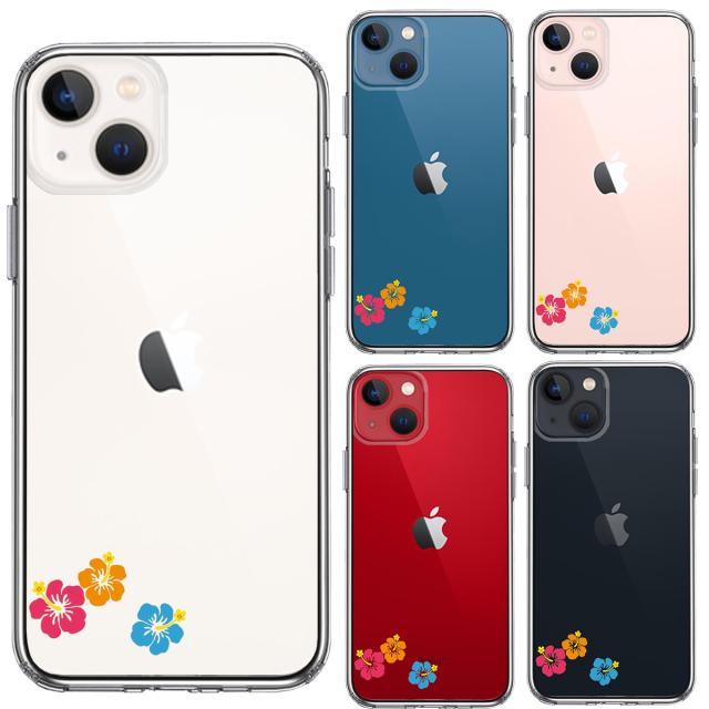 iPhone13mini ケース クリア ちっちゃい ハイビスカス スマホケース 側面ソフト 背面ハード ハイブリッド 送料無料-1