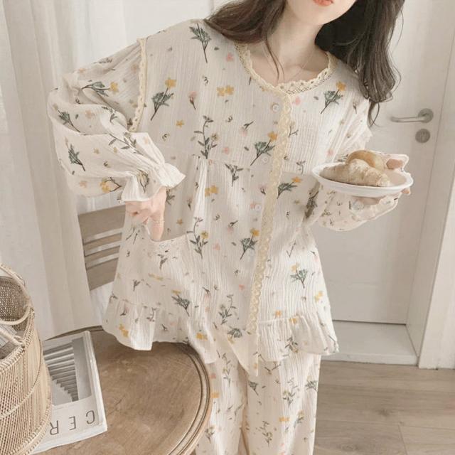 セットアップルームウェア 花柄ワンピース 送料無料 即日発送-8