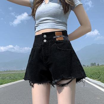 ダメージ加工デニムショートパンツ 送料無料 即日発送-4