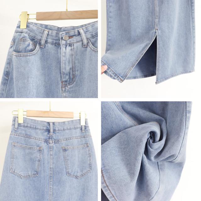 デニムスカート スリット タイトスカート 送料無料 即日発送-3