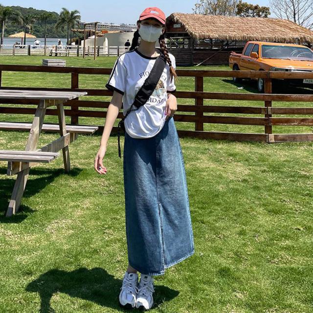 デニムスカート スリット タイトスカート 送料無料 即日発送-7