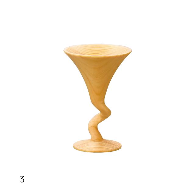 和食器 ひのき削り出しグラス ネジリグラス すらりグラス くねくねグラス 花びらグラス 日本製 送料無料-2