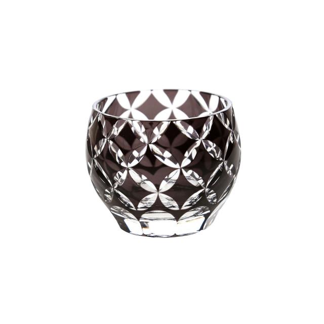 和食器 夢切子 千代口 黒 市松 七宝 菊 送料無料-4