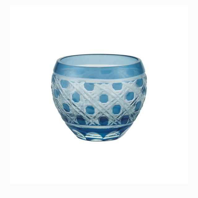 和食器 夢切子 珍味入 赤 藍 送料無料-1