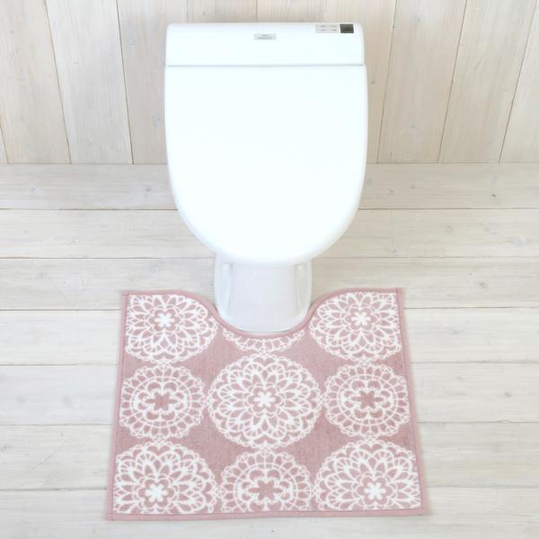 カラーショップトイレマットレーススモークブルー 2個セット 送料無料 即日発送-2