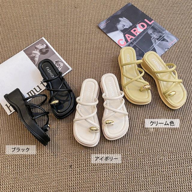 厚底 親指トングサンダル レディース美脚 送料無料 即日発送-1