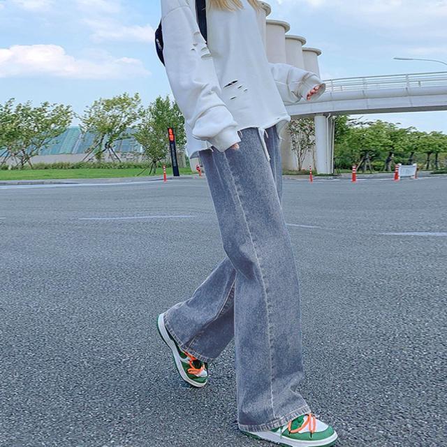 ストレートデニムパンツ セミワイドパンツ 送料無料 即日発送-9