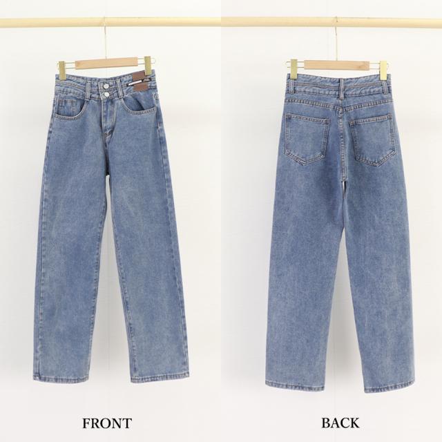 ストレートデニムパンツ セミワイドパンツ 送料無料 即日発送-2